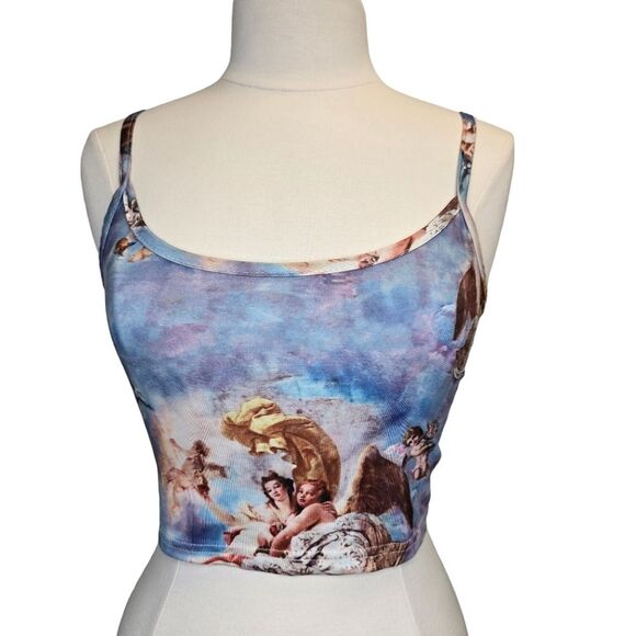 Women's Cherub Blue Cami Strappy Crop Top M - Picture 1 of 10